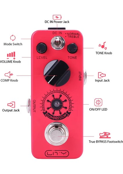Elektrik Gitar Pedalı Mini Kompresör Efekt Pedalı Ultimate Comp 2 Modlu Gitar Efekt Pedalı Saf Analog True Bypass (Yurt Dışından) indirimleri