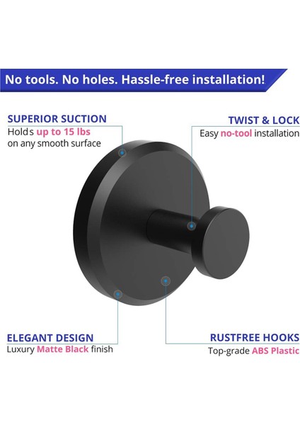 Banyo, Mutfak, Cam Kapı, Ayna, Palto, Bornoz Askısı Için Su Geçirmez 2'li Vantuzlu Askılar (Yurt Dışından) indirimleri