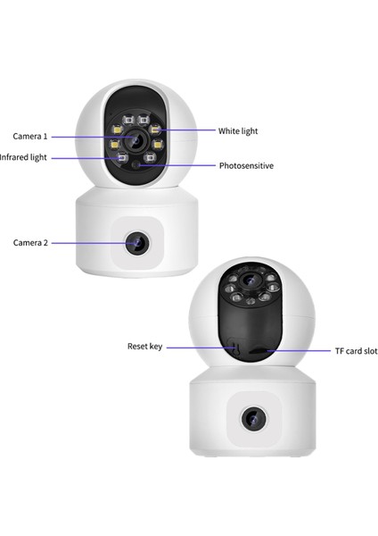 Mp Wifi Ip Kamera Çift Lensli Bebek Monitörü Renkli Gece Görüşü Insan Otomatik Izleme Video Akıllı Ev (Yurt Dışından) indirimleri