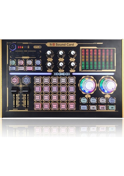 Gax-N8 Profesyonel Kayıt Ses Kartı Bluetooth Pc Cep Telefonu Canlı Yayın Ses Kartı Mikser Seti 48V Mikrofon Desteği (Yurt Dışından)