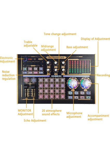 Gax-N8 Profesyonel Kayıt Ses Kartı Bluetooth Pc Cep Telefonu Canlı Yayın Ses Kartı Mikser Seti 48V Mikrofon Desteği (Yurt Dışından) indirimleri