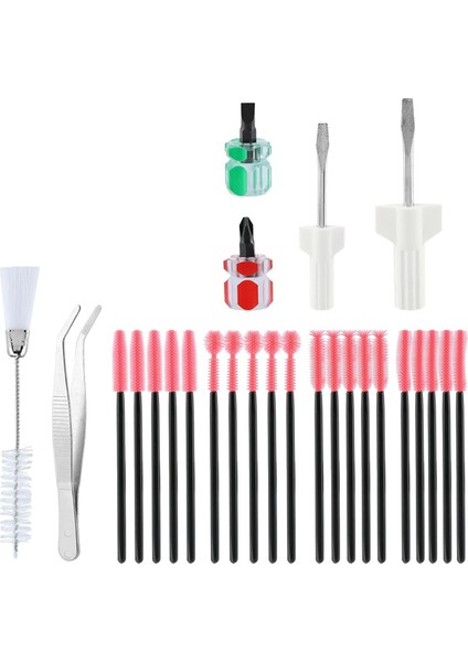 26 Adet Dikiş Makinesi Temizleme Fırçası, Yeniden Kullanılabilir Silikon Kıllı Temizleme Fırçası Seti Taşınabilir Dikiş Makinesi Temizleme Aletleri (Yurt Dışından)