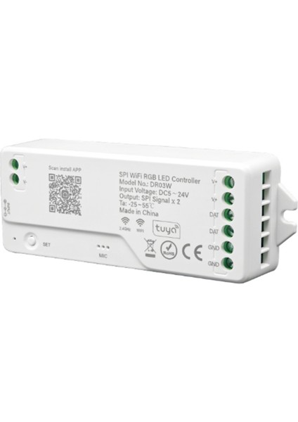 Alexa Google Asistanı Için Tuya Wifi Spı Rgb LED Kontrol Cihazı WS281 Fcob Adreslenebilir LED Şerit Işığı Için 720 Piksel (Yurt Dışından)