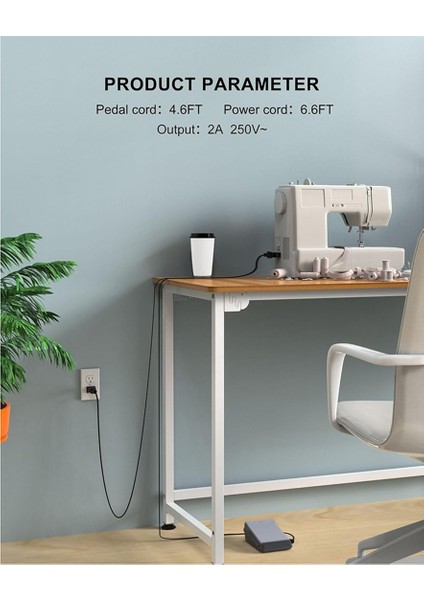 Brother JX2517 LX3817 LS2125 XM2701 1034D Abd Fişi Için Yedek Brother Dikiş Makinesi Ayak Pedalı ve Güç Kablosu (Yurt Dışından) indirimleri