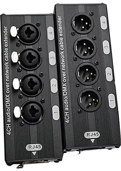 RJ45 Cat5 - 4 Kanal 3pin Xlr/dmx Ses Genişletici DMX512 Ağ Sinyali Altın Kaplama Genişletici Ses Kayıt Stüdyosu Için (Yurt Dışından)
