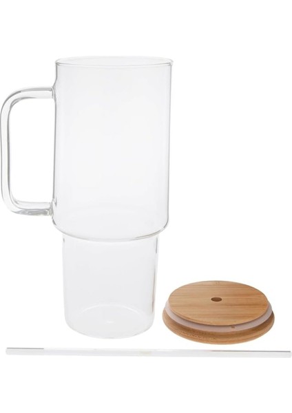 Saplı ve Pipetli Kapaklı 40 Oz Cam Kupa Kahve Kupası Yeniden Kullanılabilir Şeffaf Bubble Tea Kupası Meyve Suyu Bardağı Bira Kutusu Süt Bardakları (Yurt Dışından) fiyatları