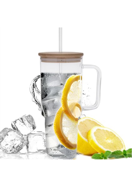 Saplı ve Pipetli Kapaklı 40 Oz Cam Kupa Kahve Kupası Yeniden Kullanılabilir Şeffaf Bubble Tea Kupası Meyve Suyu Bardağı Bira Kutusu Süt Bardakları (Yurt Dışından) fırsatları