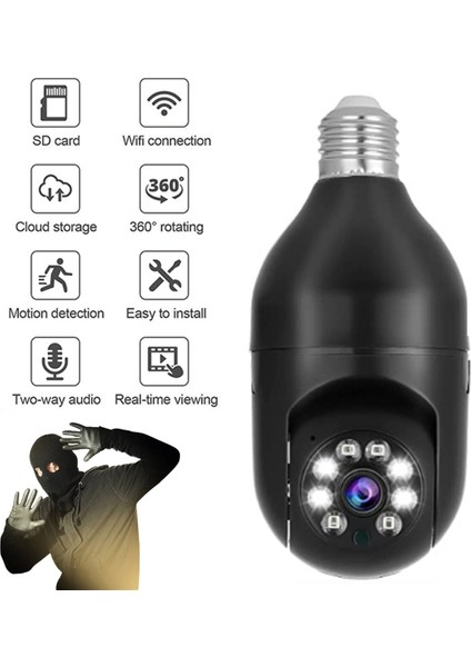 Ip Kamera E27 Ampul 1080P Kablosuz Tam Renkli Gece Görüşü Otomatik Insan Takibi Video Güvenlik Gözetim Ptz Kameralar (Yurt Dışından) modelleri