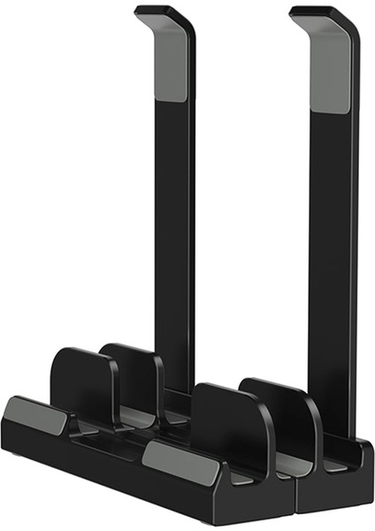 Ayarlanabilir Dikey Dizüstü Bilgisayar Standı, 16 Inç Dizüstü Bilgisayarlar Için 3 Yuvalı Dolgulu Stand, Dikdörtgen Taban, Gelişmiş Stabilite Siyah (Yurt Dışından)