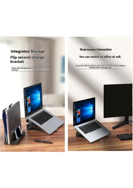 Ayarlanabilir Dikey Dizüstü Bilgisayar Standı, 16 Inç Dizüstü Bilgisayarlar Için 3 Yuvalı Dolgulu Stand, Dikdörtgen Taban, Gelişmiş Stabilite Siyah (Yurt Dışından) modelleri