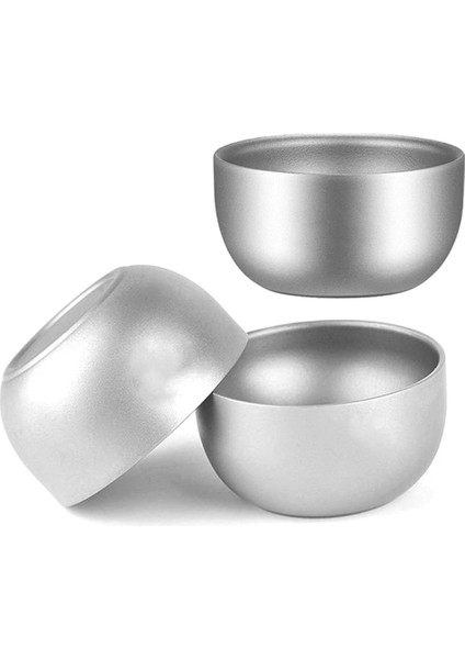 Titanyum Kupa Saf Titanyum Çay Kupası 45 ml Çift Katmanlı Çay Kupası Kamp, Yürüyüş, Sırt Çantası, Ev, Ofis Için 3 Parça Çay Kupası (Yurt Dışından)