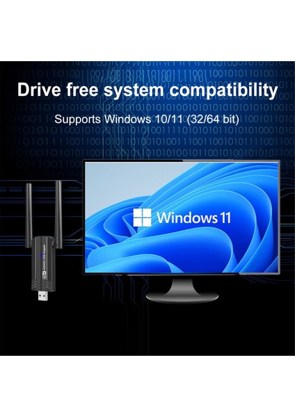 Wifi 6e AX5400 USB Adaptörü Kablosuz Wifi Kartı Üç Bantlı 2.4g/5g/6ghz 5400MBPS USB WIFI6E Adaptörü WIN10 ve WIN11 Için (Yurt Dışından) indirimleri
