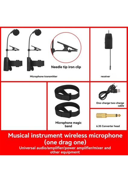 Kablosuz Saksafon Mikrofon Sistemi, Saksafonlar Için Klipsli Enstrüman Mikrofonu 2 Mikrofon (Yurt Dışından) indirimleri