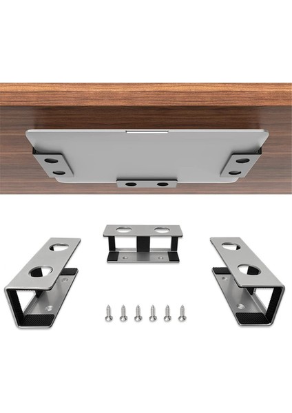 Masa Altı Dizüstü Bilgisayar Standı, Dizüstü Bilgisayar Için Metal Masa Altı Raf Tutucu, Çizilmez Silikonlu Klavye (Gümüş) (Yurt Dışından) fiyatları