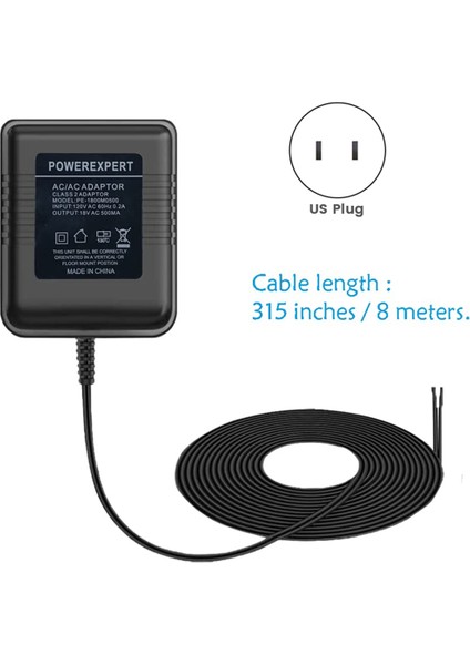 18V Ac 500MA Kapı Zili Adaptörü, Ring Video Kapı Zili Pro/2 Için Video Kapı Zili Şarj Kablosu, Zmodo Kapı Zili Abd Fişi (Yurt Dışından) modelleri