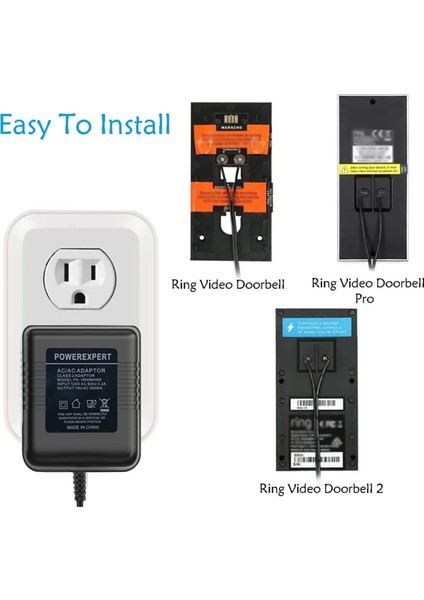 18V Ac 500MA Kapı Zili Adaptörü, Ring Video Kapı Zili Pro/2 Için Video Kapı Zili Şarj Kablosu, Zmodo Kapı Zili Abd Fişi (Yurt Dışından) fırsatları