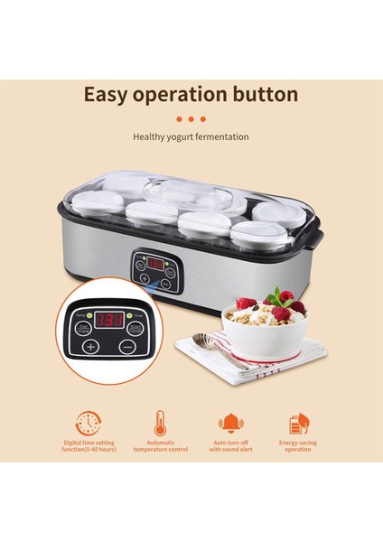 Cam Kavanozlu Otomatik Yoğurt Makinesi Ayarlanabilir Sıcaklık ve Zaman Kontrolüne Sahip Elektrikli Yoğurt Makinesi Abd Fişi (Yurt Dışından) fırsatları