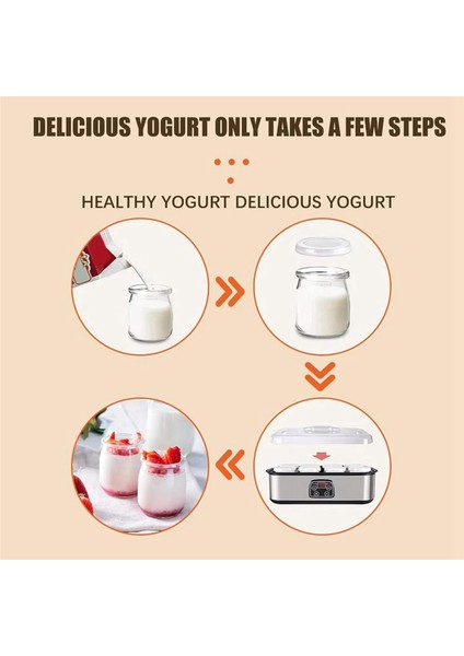 Cam Kavanozlu Otomatik Yoğurt Makinesi Ayarlanabilir Sıcaklık ve Zaman Kontrolüne Sahip Elektrikli Yoğurt Makinesi Abd Fişi (Yurt Dışından) indirimleri