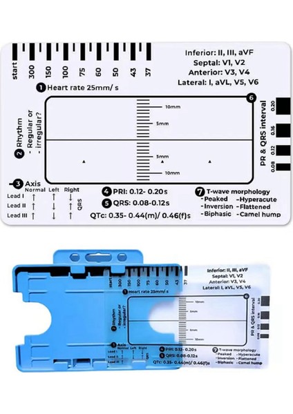 Ekg 7 Adımlı Cetvel, Ekg/ekg Yorumlama Için Ekg 7 Adımlı Cetvel, Ekg Referans Kılavuzu Cetveli, Ekg Kaliper Ölçüm Aracı (Yurt Dışından) fiyatları