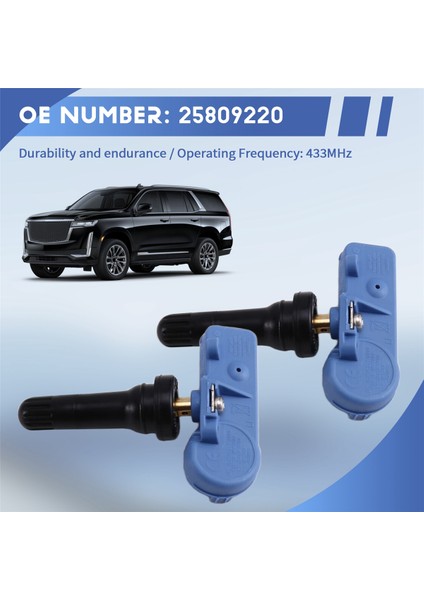 Chevrolet Cadillac Için 4 Adet Lastik Basınç Sensörü 433MHZ Tpms Sensörü 25809220 (Yurt Dışından) indirimleri