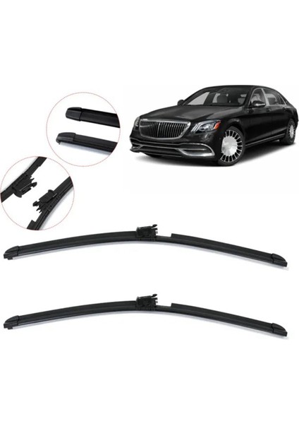 Mercedes Benz S450 S550 S550E S560 15-20 A2228201145 2228201145 Için 1 Çift Yüksek Kaliteli Araba Ön Cam Silecek Lastiği (Yurt Dışından)