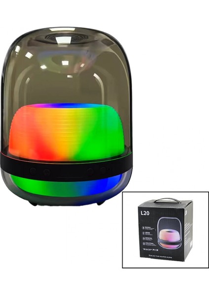 Mika Kristal Kürebluetooth Wireless Hoparlör- Speaker Işıklı - USB Şarjlı - Powerbank (4887)