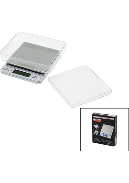 Superıor Mını I-2000 3000GR/0.1GR MİNİ=10.5X13CM Hassas Tartı - Terazi Şeffaf Pls.kapak Pilli (4887)
