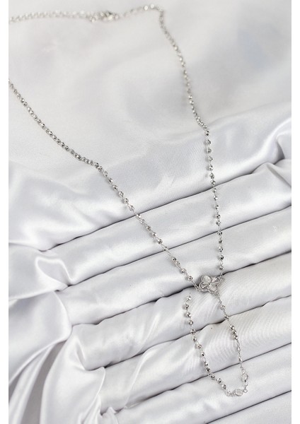 Pirinç Zirkon Taşlı Yonca Model Gümüş Renk Kadın Y Kolye - TJ-BKO10498 fiyatları