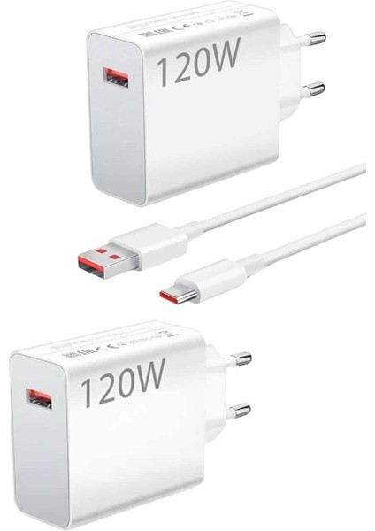 120 Watt Turbo Hızlı Şarj Aleti Seti Hızlı Şarj Adaptörü Beyaz modelleri