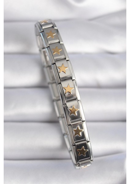 316L Çelik Gümüş Renk Gold Yıldız Işleme Nomination Kadın Bileklik - TJ-BB6463