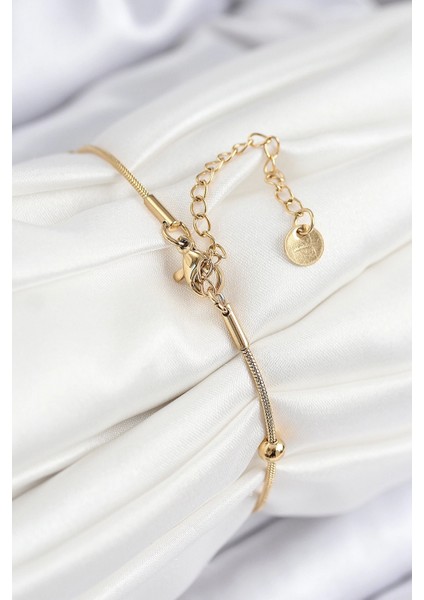 316L Çelik Topcuk Model Gold Renk Kadın Bileklik - TJ-BB7845 fiyatları
