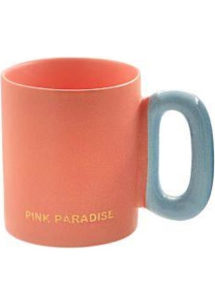 Pembe Porselen Makaron Kupa 330 Ml, Şık ve Kullanışlı Kahve Bardağı