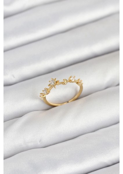 Pirinç Gold Renk Manifest Kadın Yüzük - TJ-BYK3890