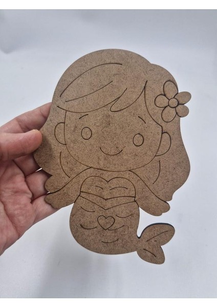 10 Adet Sevimli Denizkızı Ahşap Boyama Okul Diy Etkinlik Aktivite Sanat 15 cm x 11 cm fiyatları