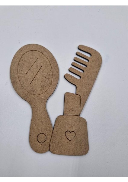 5 Adet Sevimli Ayna Tarak Ahşap Boyama Okul Diy Etkinlik Aktivite Sanat 15 cm x 12 cm