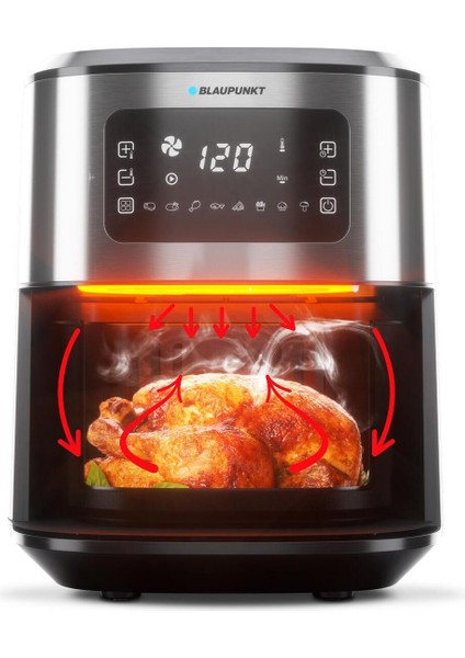 Tek Hazneli Dokunmatik Air Fryer 5.5l 1700W Gri