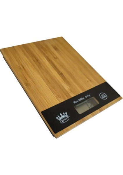 Hassas Mutfak Terazisi 5kg Ahşap Desenli, 1g Hassasiyetli, Bambu Tasarım