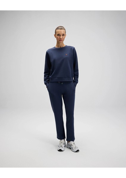 Pamuklu Regular Fit Bisiklet Yaka Logolu Sweat Bayan Sweat EF553 modelleri