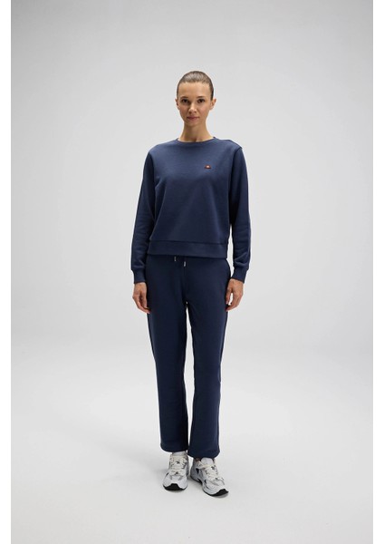 Pamuklu Regular Fit Bisiklet Yaka Logolu Sweat Bayan Sweat EF553 fırsatları