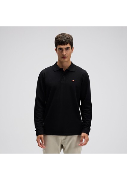 EM582-BK Erkek Polo Yaka Sweatshirt - Siyah