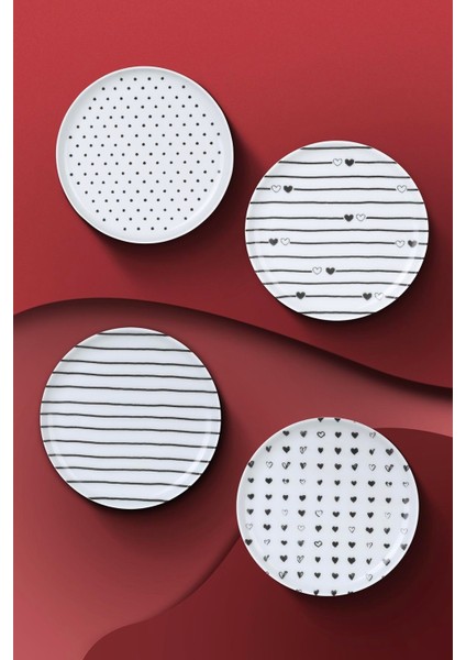 Renkli 4 Parça 15 cm Tabak Seti, Şık ve Kullanışlı Mutfak Aksesuarı