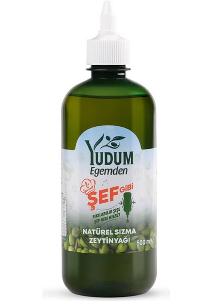 Şef Gibi Sızma Zeytinyağı Yağı 500 ml Sıkılabilir Pet Sişe