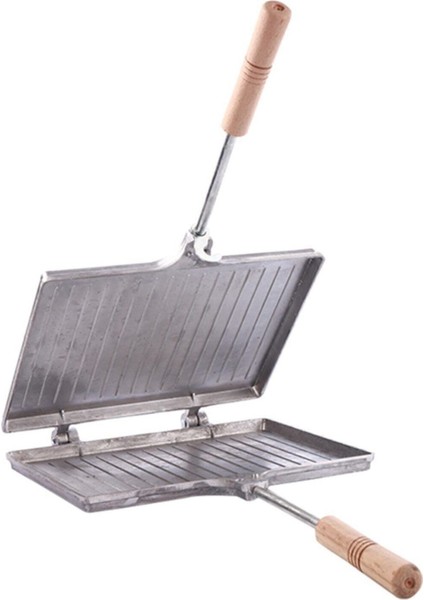 El Tost Makinesi, Yanmaz ve Teflonsuz, Pratik ve Güçlü, Uygun Fiyatlı, Gümüş Renk