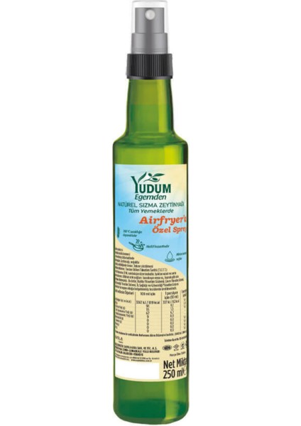 Sprey Natürel Sızma Zeytinyağı 250 ml – Airfryer’a Özel, Ege Bölgesi Zeytinlerinden fiyatları