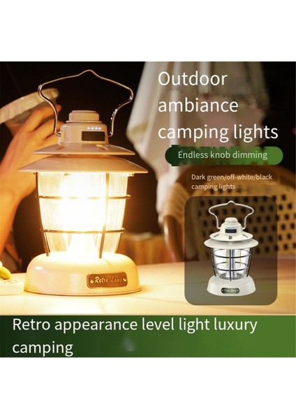 Retro Fener Açık Hava Çok Fonksiyonlu Kamp Çadırı Işığı Akıllı USB Şarjlı Taşınabilir Fener Ev Kamp Işığı C (Yurt Dışından) modelleri