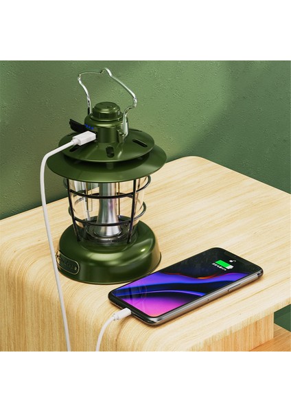 Retro Fener Açık Hava Çok Fonksiyonlu Kamp Çadırı Işığı Akıllı USB Şarjlı Taşınabilir Fener Ev Kamp Işığı C (Yurt Dışından) fırsatları