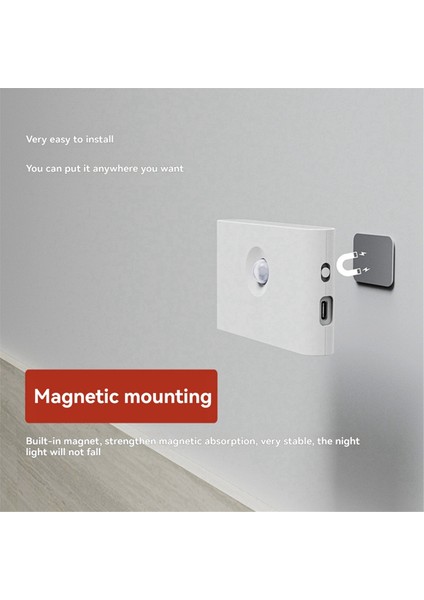 Hareket Sensörlü Şarj Edilebilir Merdiven Lambası, Sıcak Beyaz Gece Lambası, Koridor, Mutfak, Dolap, Yatak Odasına Yapıştırılabilir (Yurt Dışından) fırsatları