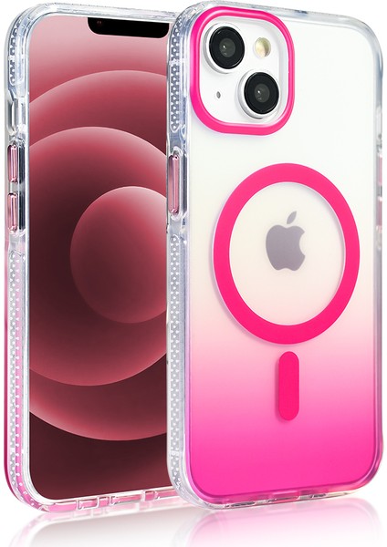 Apple iPhone 14 Kılıf M-Safe Şarj Özellikli Transparan Renk Geçişli Zore Toros Kapak modelleri