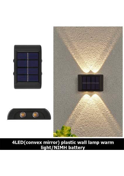 LED Güneş Duvar Lambası Açık Su Geçirmez Çit Lambası Güneş Işığı Bahçe ve Süs Bahçe Aydınlatması, Sıcak Işık (Yurt Dışından) fiyatları