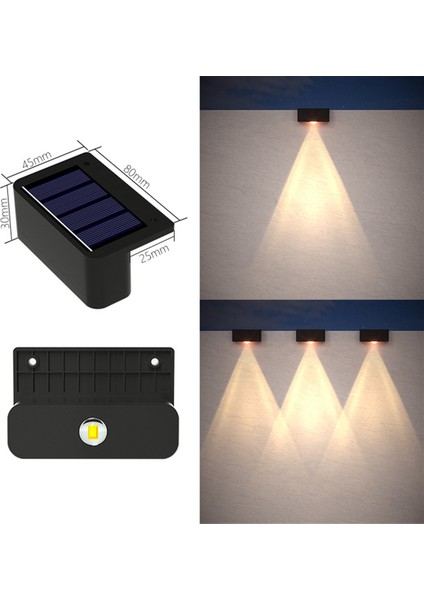 4 Adet LED Güneş Enerjili Duvar Lambası Merdiven Işığı Dış Aydınlatma Çit Veranda Dekoratif Lamba Basamak Çit Bahçe Sıcak Işık (Yurt Dışından) fiyatları